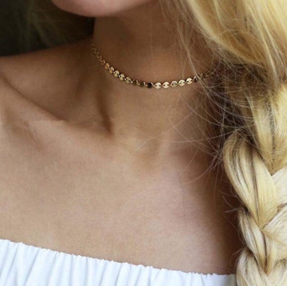 girly Jewelry - Circle Choker Necklace